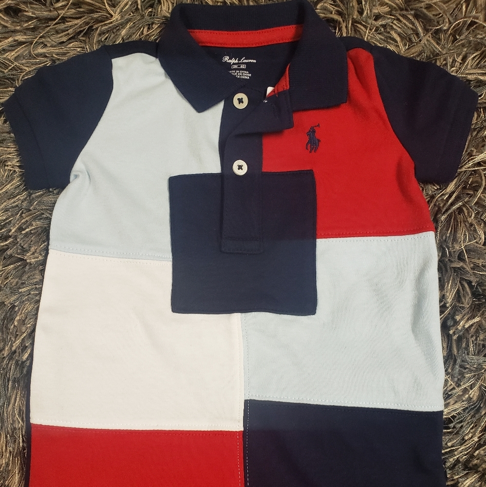 Baby Boy's Interlock Patches Polo One Piece
